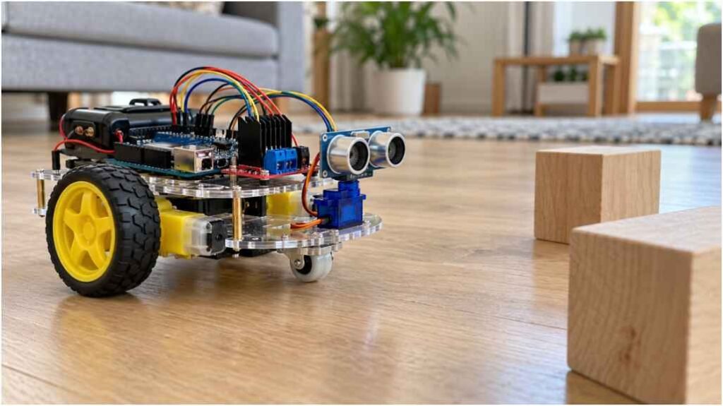 Obstacle avoiding robot build