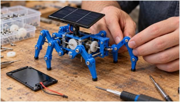 Assemble the Solar Motor and Crawling Mechanism