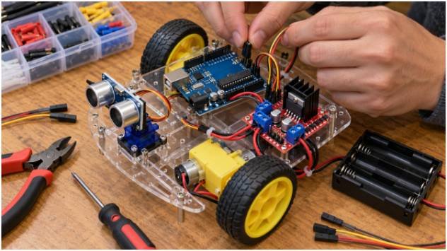 Arduino Uno and L298N Wiring With PWM Speed Control