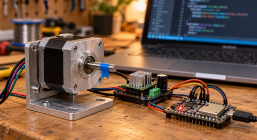 Upload the ESP32 Stepper Motor Code